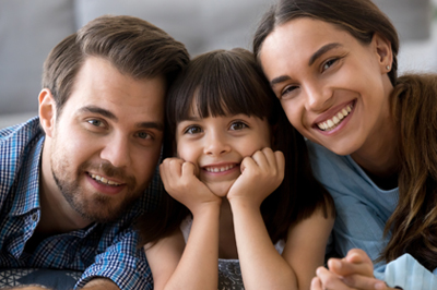 Stock image of family models giving a beautiful smile